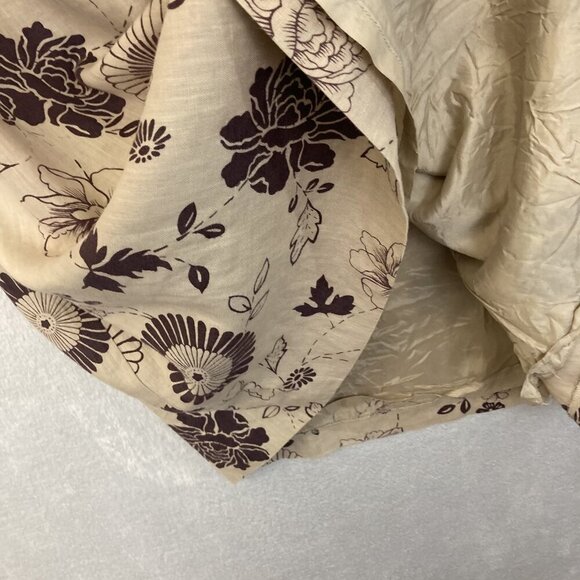 Spenser Jeremy Linen Wrap Dress Womens 12 Floral Sleeveless Knee Length Neutral - Picture 10 of 12